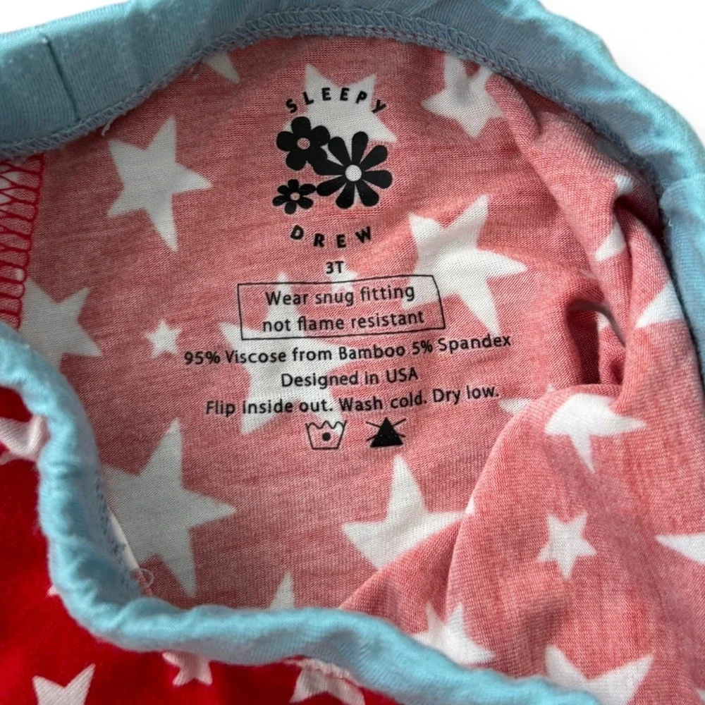 Sleepy Drew Toddler 3T Red White Star Short Sleeve Pajama Set